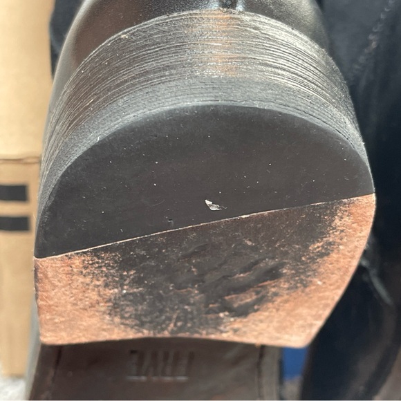 Frye Jayden Button Tall Black Leather/Suede Boots size 6.5B in EUC - Picture 9 of 16